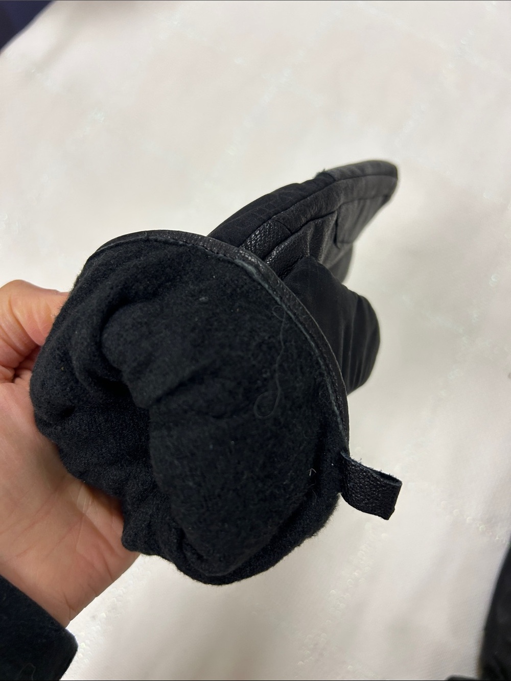 Blooming Dales Black Men's Leather Winter Gloves XL image 5